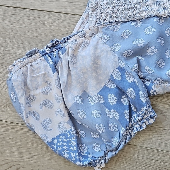 Hollister Coastal Cowgirl Patchwork Paisley Viscose Smocked Crop Top Small - Picture 9 of 12